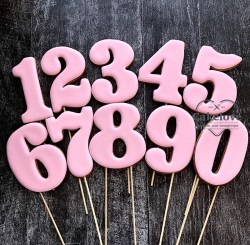 цифры розовые 33